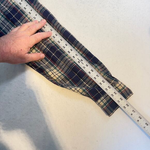 L.L. Bean Flannel Button Down Shirt Men's Large TALL Made in USA Pocket Plaid - Picture 7 of 9